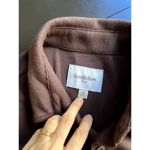 Goodiellow & Co Mens Shirt Jacket, Brown, Size Medium, Relaxed Fit, Unisex - Picture 3 of 8